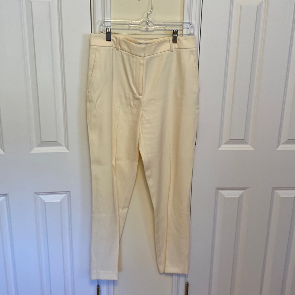 Reiss Evie slim leg twill off white dress pants, size 8